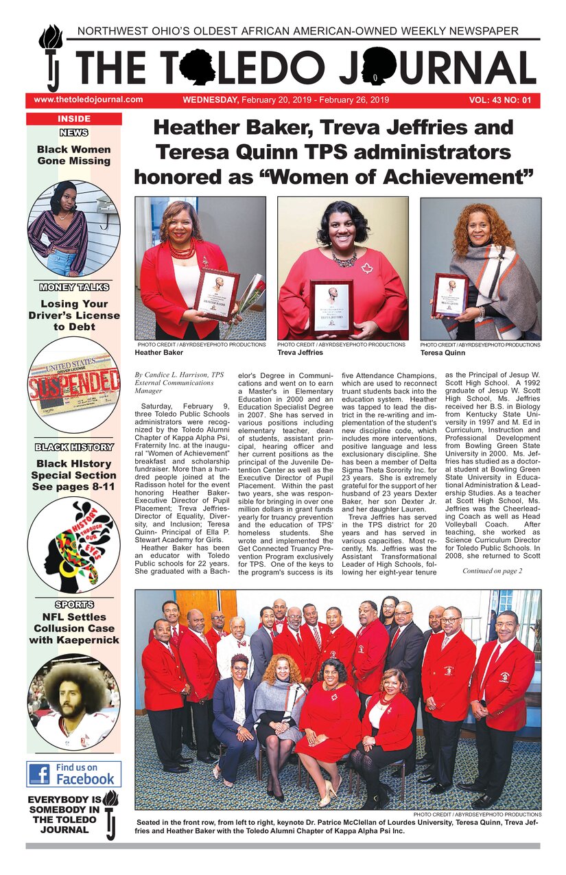 The Toledo Journal February 20, 2019 Front Page